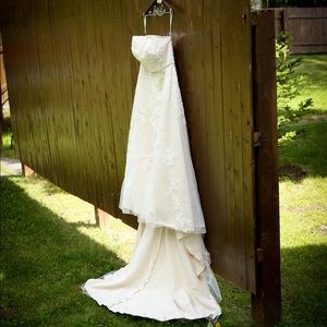 Davids Bridal Sweetheart A Line Champagne Dress